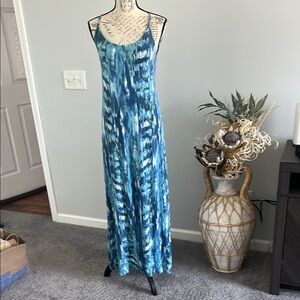 Blue and White Maxi Dress